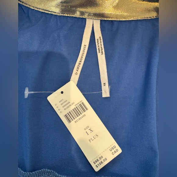 NWT Anthropology Metallic Button-Up Shirt - Picture 5 of 15